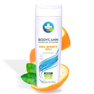 BODYCANN FEEL SPORTY 3 en 1 Gel & champú de cáñamo natural y vegano